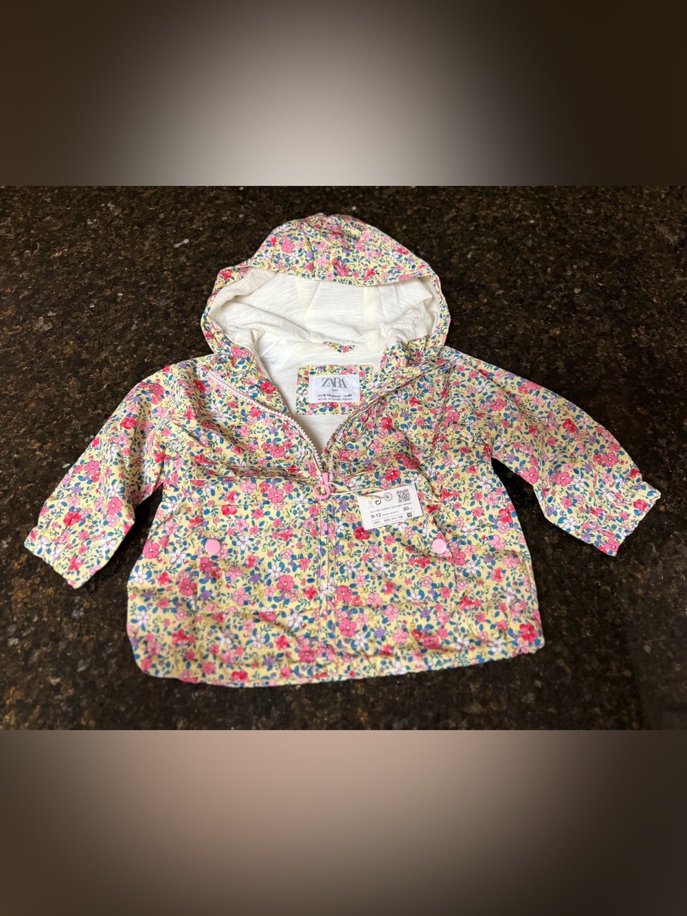Zara Floral Hooded Raincoat in Pink, Yellow, Blue